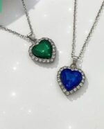 Heart-Shaped Crystal Gemstone Pendant Necklace