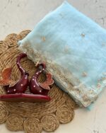 এক্সক্লুসিভ পেস্টেল টিস্যু অর্গানজা (Tissue Organza)শাড়ি - Image 8
