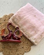 এক্সক্লুসিভ পেস্টেল টিস্যু অর্গানজা (Tissue Organza)শাড়ি - Image 9