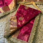 এক্সক্লুসিভ অর্গ্যানজা শাড়ি (Organza Saree with Zari Border)